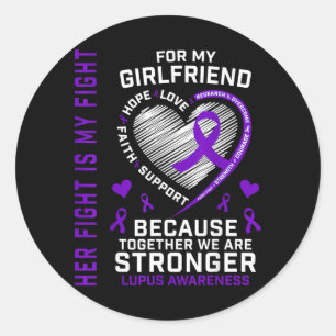 Sticker Rond Cute Fight Is Fight Petite Amie Sensibilisation au