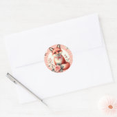 Sticker Rond Cute Floral Baby Fox (Enveloppe)
