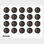 Sticker Rond Cute Floral Merci Seahorse Design de texte (Feuille)