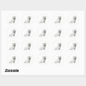 Sticker Rond Cute Fluffy Maltese Lili (Feuille)