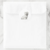 Sticker Rond Cute Fluffy Maltese Lili (Sac)