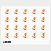Sticker Rond Cute Fox (Feuille)