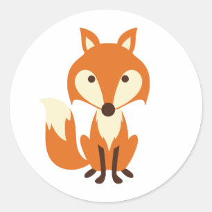 Sticker Rond Cute Fox