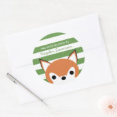 Sticker Rond Cute Fox | Ce Livre Appartient À (Enveloppe)