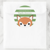 Sticker Rond Cute Fox | Ce Livre Appartient À (Sac)