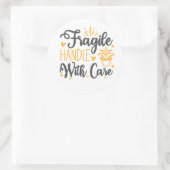 Sticker Rond Cute FRAGILE Handle With Care Labels | Aesthetic (Sac)