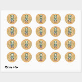 Sticker Rond Cute Frankenstein Halloween Anniversaire (Feuille)