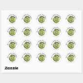 Sticker Rond Cute Frankenstein Monster Green Macaron (Feuille)
