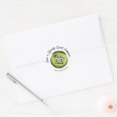 Sticker Rond Cute Frankenstein Monster Green Macaron (Enveloppe)