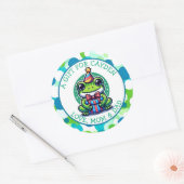 Sticker Rond Cute Frog Theme Boy's Birthday Party (Enveloppe)