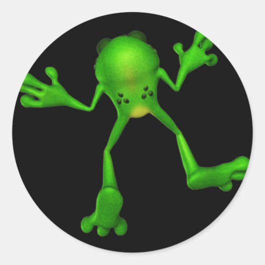 Sticker Rond Cute Froggy verte (Devant)