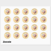 Sticker Rond Cute Frosted Cupcake Bakery (Feuille)