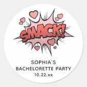 Sticker Rond Cute Funny Bachelorette Mariage rétro (Devant)