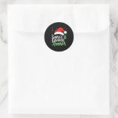 Sticker Rond Cute Funny Santa préféré Runner Noël Run H (Sac)