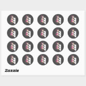 Sticker Rond Cute Funny Valentine Silly Gooses Heart Love Match (Feuille)