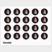 Sticker Rond Cute Funny Valentine Silly Gooses Heart Love Match (Feuille)
