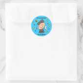 Sticker Rond Cute Garçon Grad Custom (Sac)