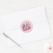 Sticker Rond Cute get well soon bunny (Enveloppe)