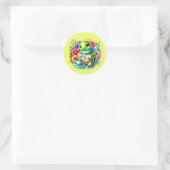 Sticker Rond Cute get well soon turtle (Sac)