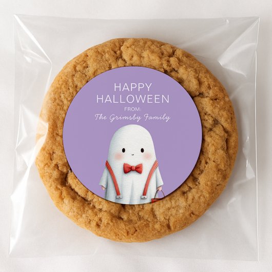 Sticker Rond Cute Ghost Halloween Favor