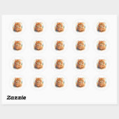 Sticker Rond Cute Ginger Tabby Chat T-shirt classique (Feuille)