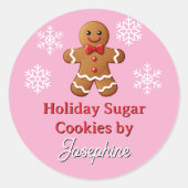 Sticker Rond Cute Gingerbread Man Sweets Cookies Gift Labels (Devant)