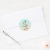 Sticker Rond Cute Giraffe Aquarelle Maman & Babe Baby shower (Enveloppe)