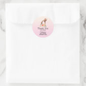 Sticker Rond Cute Giraffe Aquarelle Maman & Babe Baby shower (Sac)