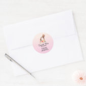 Sticker Rond Cute Giraffe Aquarelle Maman & Babe Baby shower (Enveloppe)