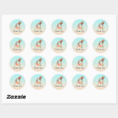 Sticker Rond Cute Giraffe Aquarelle Maman & Baby Merci (Feuille)