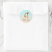 Sticker Rond Cute Giraffe Aquarelle Maman & Baby Merci (Sac)