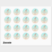 Sticker Rond Cute Giraffe Aquarelle Maman & Bébé Cuisine (Feuille)