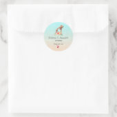 Sticker Rond Cute Giraffe Aquarelle Maman & Bébé Cuisine (Sac)