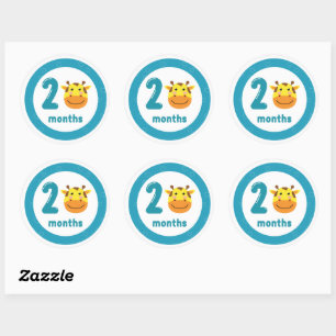 Sticker Rond Cute Giraffe Baby Monthly Milestone