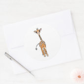 Sticker Rond Cute Giraffe drawing, safari animals (Enveloppe)