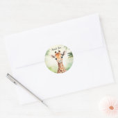 Sticker Rond Cute Giraffe Jungle Baby shower Party Belle (Enveloppe)