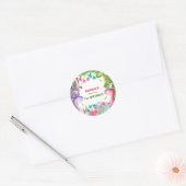 Sticker Rond Cute Girl Dinosaur 1st Birthday Party (Enveloppe)