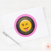 Sticker Rond Cute Girl Emoji Merci d'anniversaire (Enveloppe)