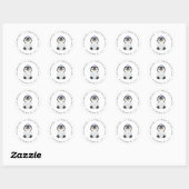 Sticker Rond Cute Girl Penguin Adresse de retour (Feuille)