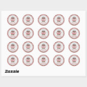 Sticker Rond Cute Girly Pink Custom Bakery Logo Emballage (Feuille)
