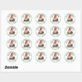 Sticker Rond Cute Gnome Christmas Blessings Personalized (Feuille)