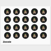 Sticker Rond Cute Gnomes Christmas Tree Lights Gnomies Gnome Xm (Feuille)