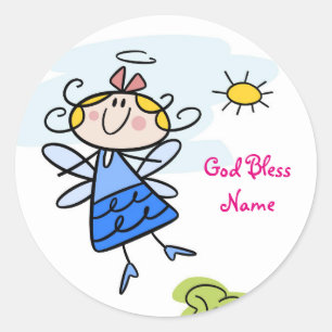Sticker Rond Cute Godgirl Angel Personnalisé