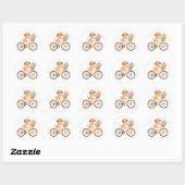 Sticker Rond Cute Goldendoodle Chien Vélo Fleurs de printemps (Feuille)