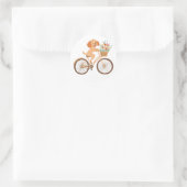 Sticker Rond Cute Goldendoodle Chien Vélo Fleurs de printemps (Sac)