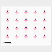 Sticker Rond Cute Goofkins flamingo (Feuille)