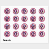 Sticker Rond Cute Gothique Jardin Sugar Crâne (Feuille)