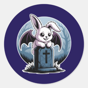 Sticker Rond Cute Gothique Vampire Bunny Kawaii Halloween