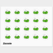 Sticker Rond Cute Grasshopper (Feuille)