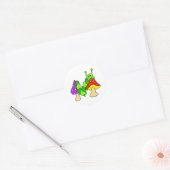 Sticker Rond Cute Green Caterpillar (Enveloppe)